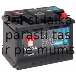 60Ah 680A AKUMUL. YUASA YBX9027 AGM 242x175x190-+