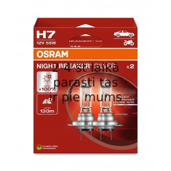 OSRAM NIGHT BREAKER SILVER +100% 12V H7 55W 12V PX26D 2PCS/BOX 64210NBS-HCB